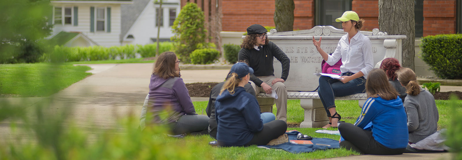 students learning outside