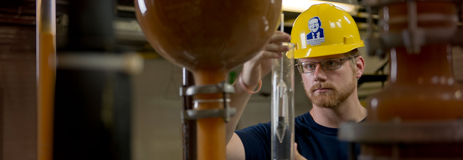 Student working in chemistry lab